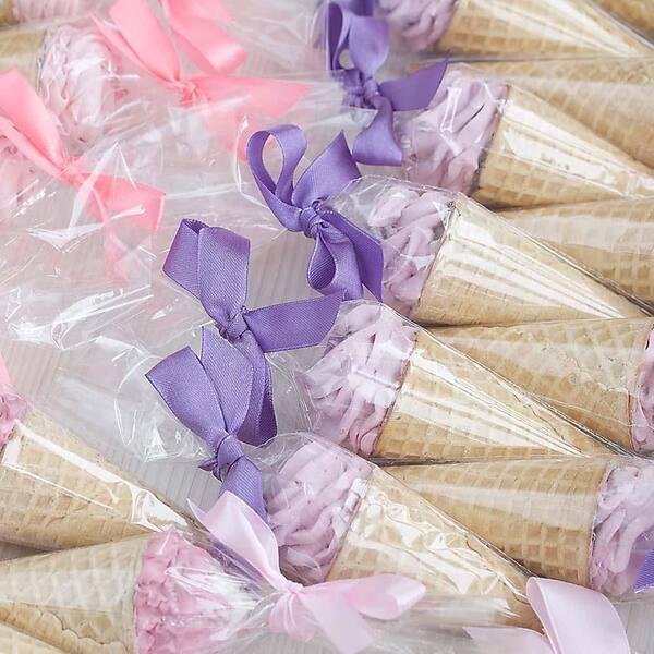 RICEDUO Easter Cellophane Treat Bags - 100 Piece Set With Twist Ties | Clear Candy Goodie Bags For Spring Parties