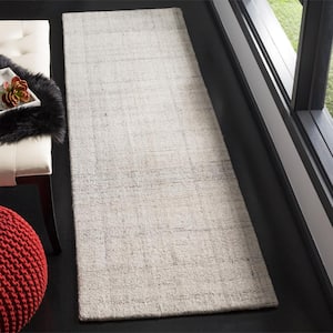 Abstract Light Gray 2 ft. x 16 ft. Striped Runner Rug