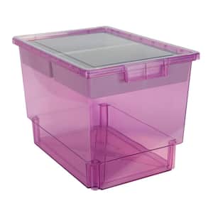Bin/ Tote/ Tray Divider Kit - Triple Depth 12" Bin in Tinted Purple - 3 pack