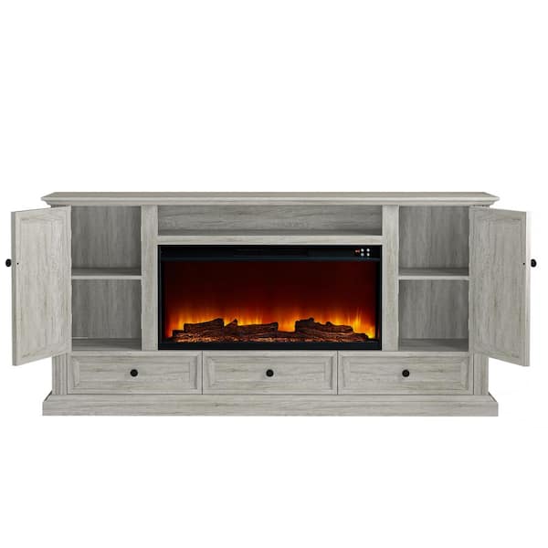 Farmhouse tv stand fireplace discount