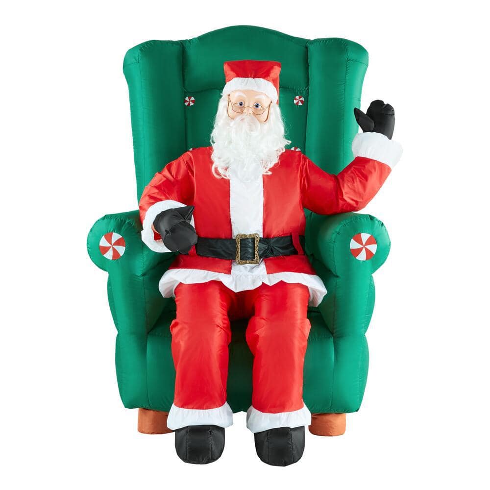 5.5 ft. Realistic Animated Inflatable Santa in High-Back Chair