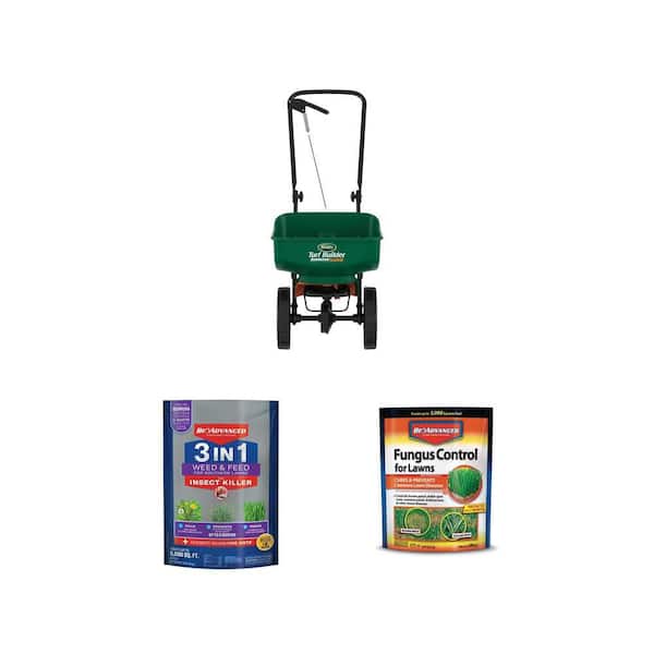 10 lbs. Granules Fungus Control, Turf Builder Spreader, 20 lbs. 3-in-1 Weed and Feed Combo