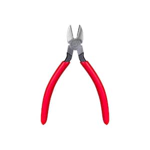 6-1/2 in. L Telecom Tapered Nose Diagonal Cutting Pliers with Red Plastic Handle