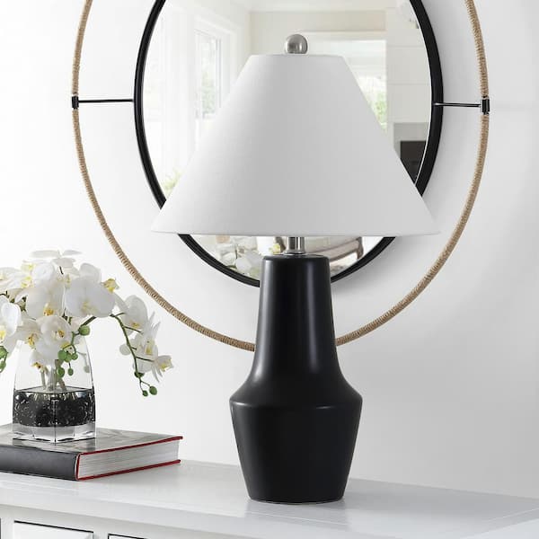 Safavieh Cerlia 26 in. Black Table Lamp with White Shade TBL4369A