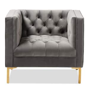 Zanetta Gray Fabric Upholstered Lounge Chair