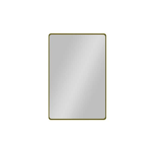 JimsMaison 24 in. W x 36 in. H Rectangular Framed Wall Mounted Bathroom Vanity Mirror in Gold