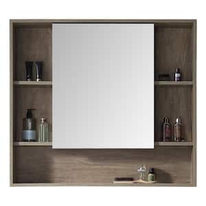 33.46 in. W x 29.53 in. H Large Rectangular Gray Surface Mount Medicine Cabinet with Mirror