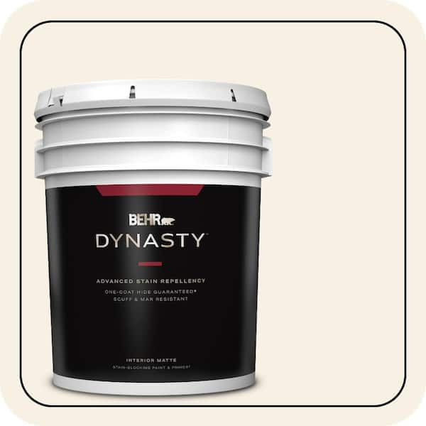 BEHR DYNASTY 5 gal. #OR-W14 White Veil Matte Interior Stain-Blocking Paint & Primer