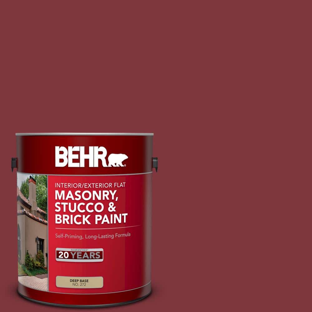1 gal. #SC-112 Barn Red Flat Interior/Exterior Masonry, Stucco and Brick Pa