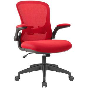 Red Office Chair Ergonomic Chair Computer Task Mesh Chair High Back Chair with Flip-up Armrest