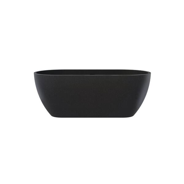 63 in. x 30.7 in. Freestanding Soaking Bathtub with Center Drain in Black
