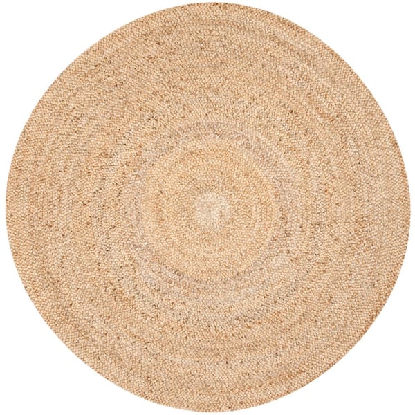 SAFAVIEH Natural Fiber Beige 9 ft. x 9 ft. Round Solid Area Rug