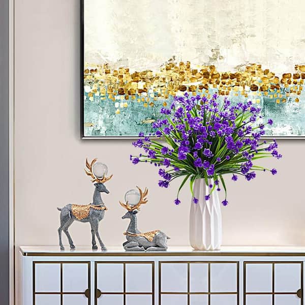 Unbranded 14 in. Blue Outdoor Artificial Flowers 20 Bundles
