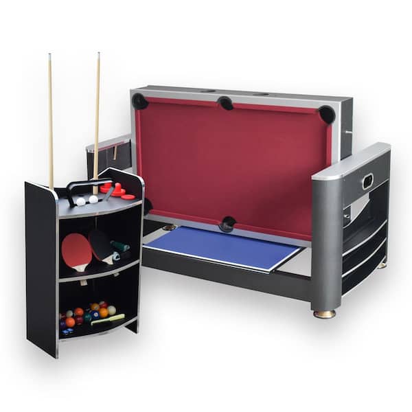 Hathaway 6 ft. Triple Threat 3-in-1 Multi-Game Table with Billiards, Air Hockey and Table Tennis