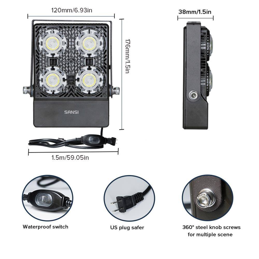 Modern 30W Cool White LED Outdoor Floodlight with App Control