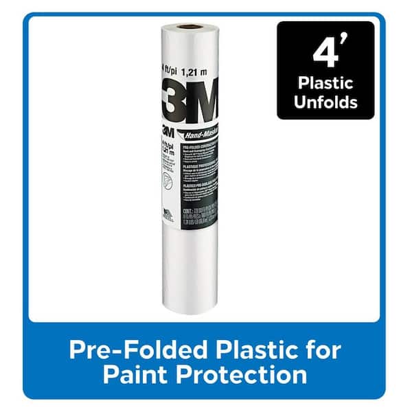 3M 4 ft. x 180 ft. Clear Hand-Masker Contractor's Plastic Sheeting