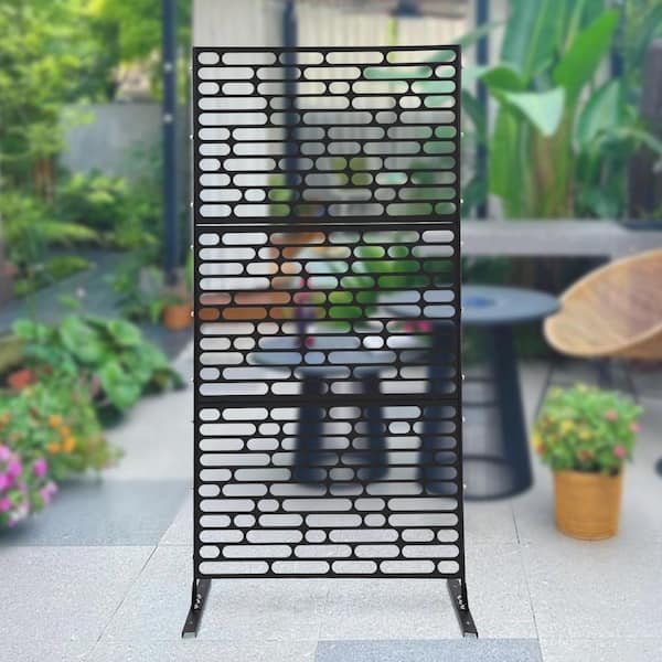 YIYIBYUS Black 6.2 ft. x 2.9 ft. Outdoor Privacy Fence Screen Indoor Outdoor Patio Garden Decorative Panels