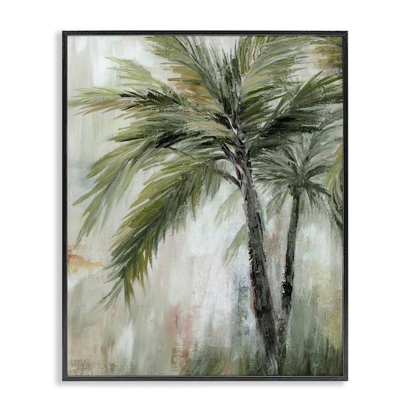 Abstract Palm Fans by Nan Black Framed Nature Giclee Art Print 30 in. x 24 in.
