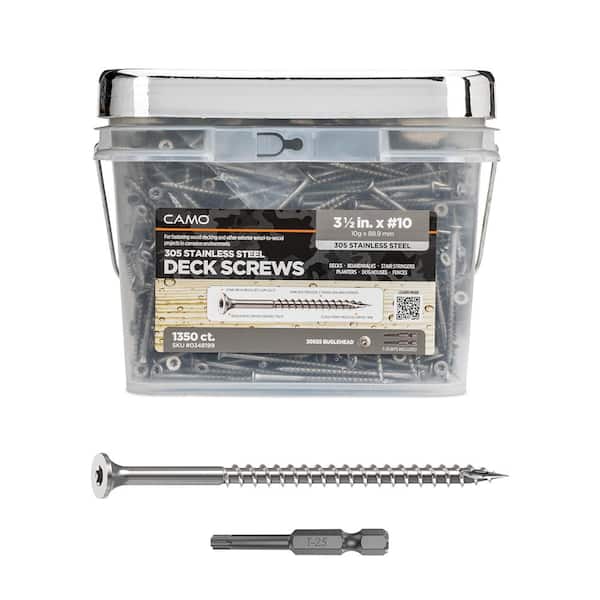 #10 3-1/2 in. 305 Stainless Steel Premium Star Drive Bugle-Head Deck Screws (1350-Count)