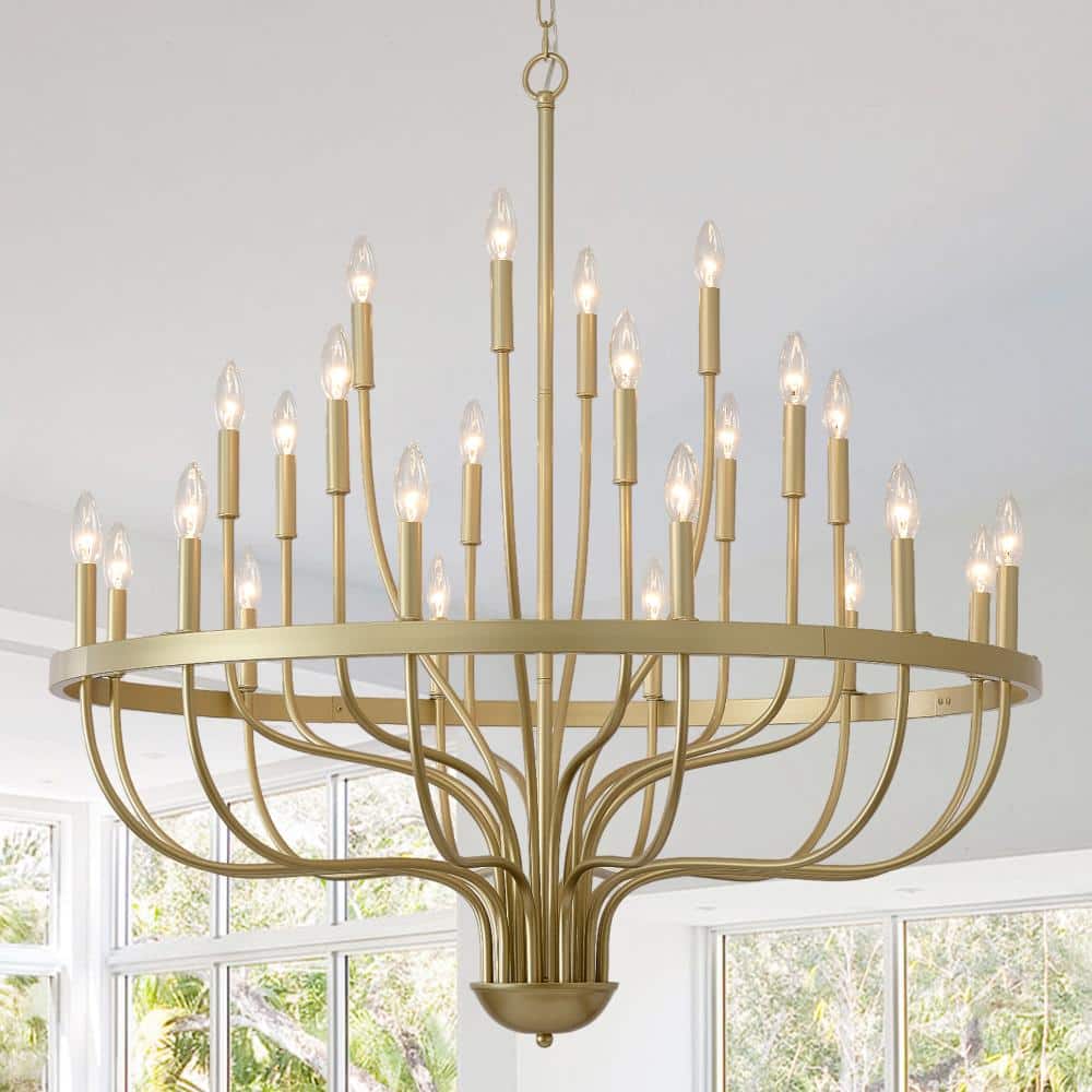 40W 24-Light Gold Farmhouse Chandeliers Industrial Pendant Light For Dining Room Bedroom Living Room Foyer price history on PriceWatchPro