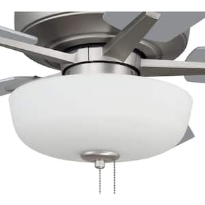 Super Pro-111 60 in. Indoor Dual Mount Brushed Satin Nickel Ceiling Fan with Optional LED White Bowl Light Kit