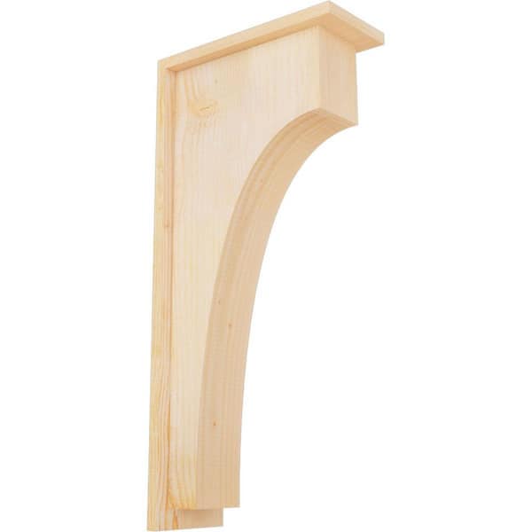 Ekena Millwork 6 in. x 14 in. x 26 in. Douglas Fir Huntington Rough Sawn Corbel with Backplate