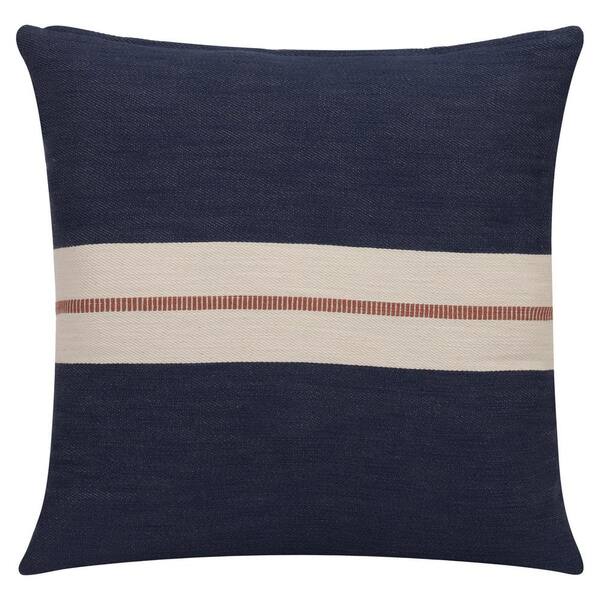 LR Home Wilmington Blue/Multicolor Striped Cotton 24 in. x 24 in. Throw