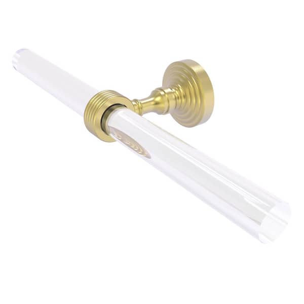 Allied Brass Pacific Grove Collection 13 in. Wall Mounted 2 Arm Guest Towel Holder with Groovy Accents in Satin Brass