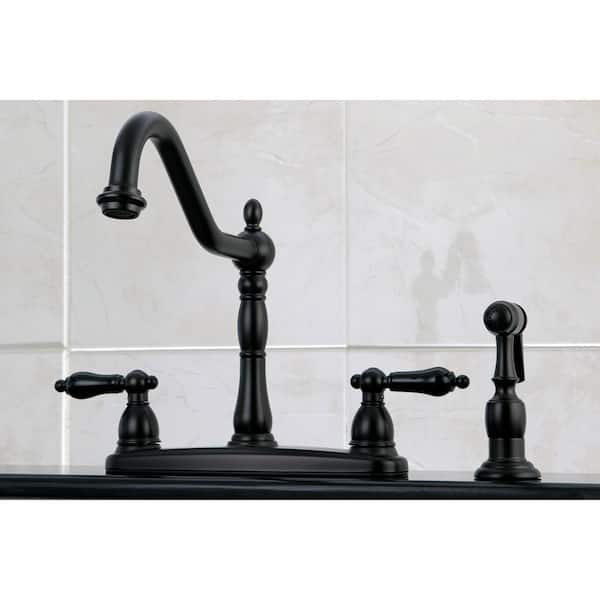 Duchess 2-Handle Standard Kitchen Faucet with Side Sprayer in Oil Rubbed Bronze