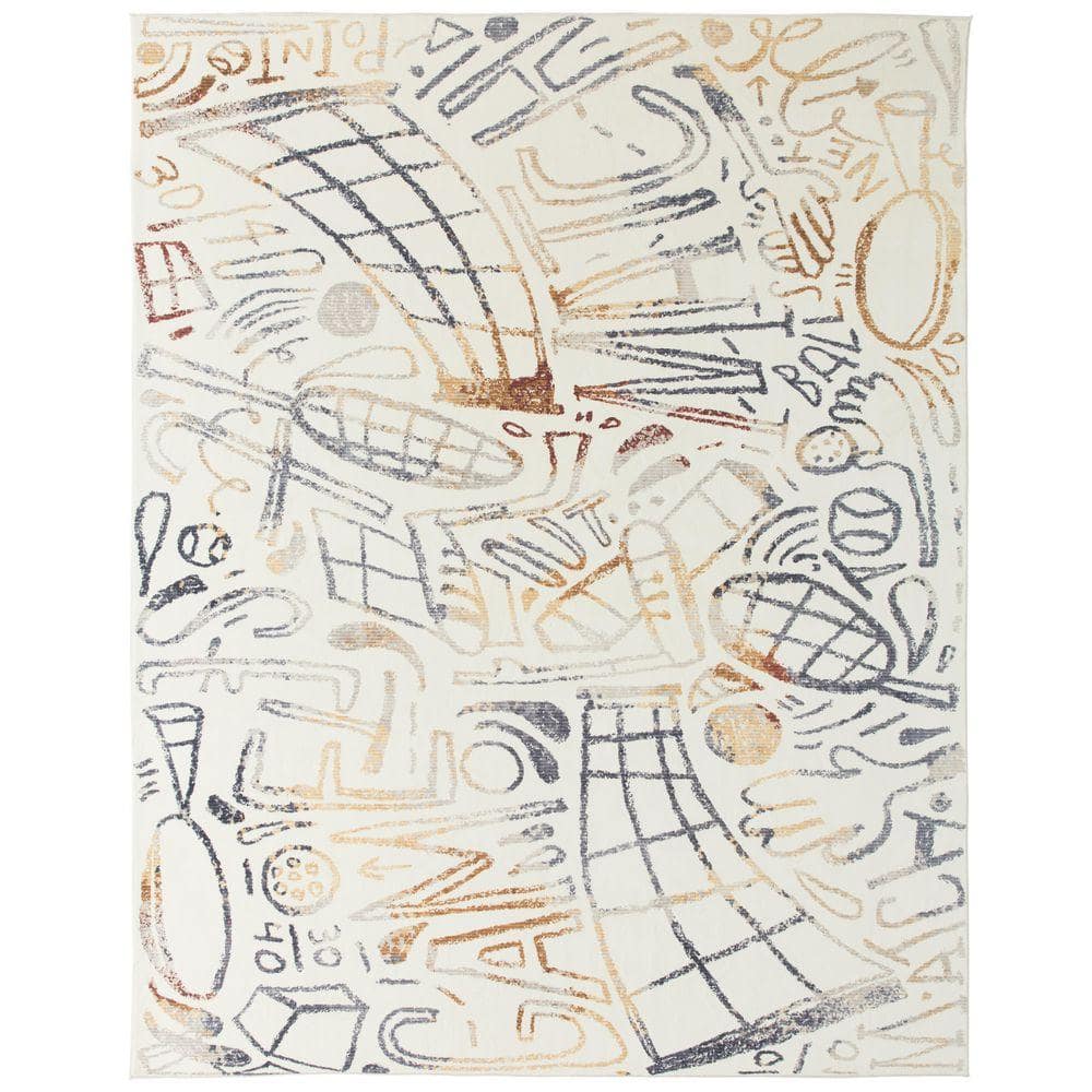 KALATY Sportsglyphs Blue 2 ft. x 3 ft. Area Rug SY1270 23 - The Home Depot