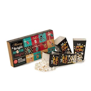 12-Days of Christmas Popcorn Seasonings Gift Set and 4 Pop Open Disposable Tubs 5-Piece Popcorn Set