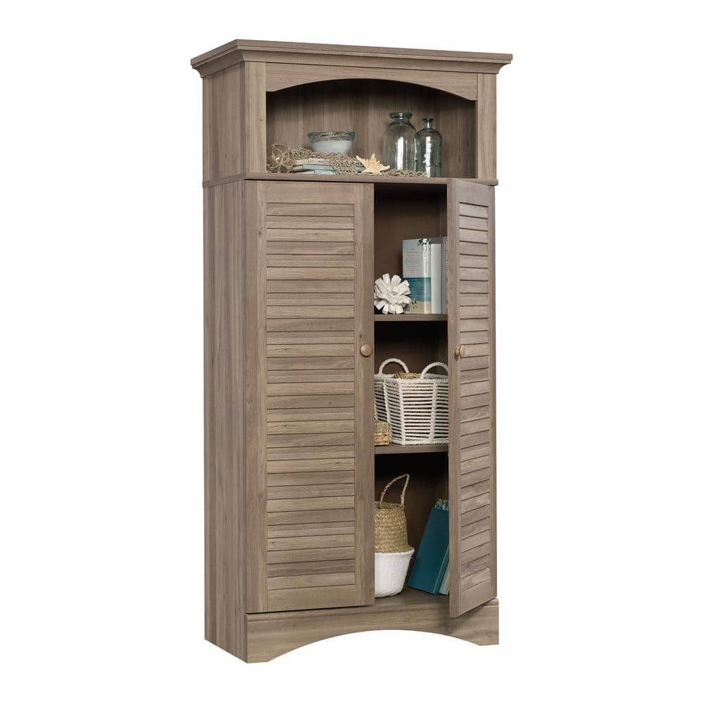 White Two-Tier Storage Unit with Natural Baskets