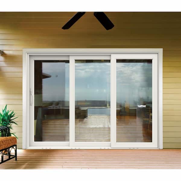V4500 Multi-Slide 105 in. x 80 in. Left-Hand Low-E White Vinyl 3-Panel Prehung Patio Door
