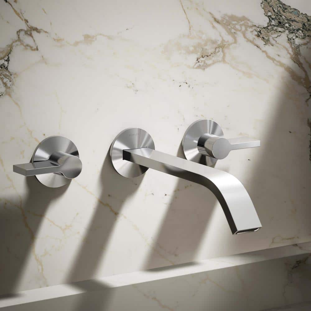 Polished Chrome Wall-Mount Bathroom Sink Faucet Trim