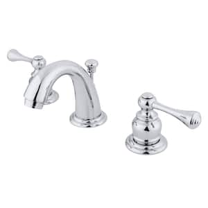 Vintage 2-Handle 8 in. Widespread Bathroom Faucets with Plastic Pop-Up in Polished Chrome