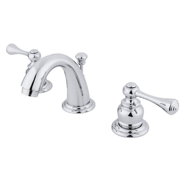 Kingston Brass Vintage 2-Handle 8 in. Widespread Bathroom Faucets with Plastic Pop-Up in Polished Chrome