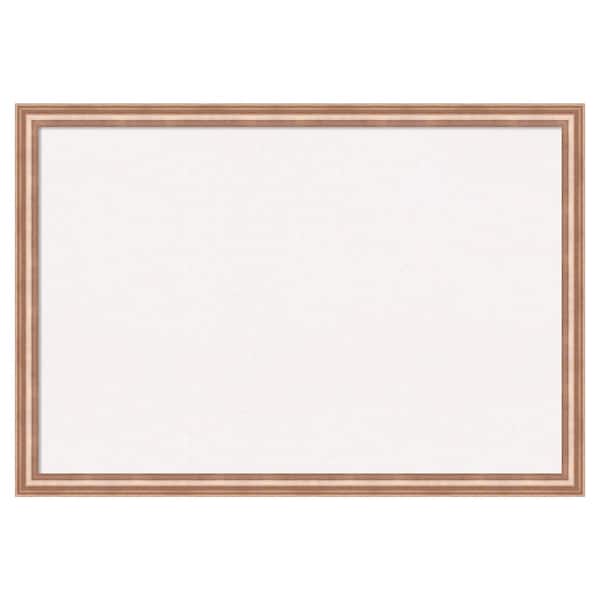 Amanti Art Harmony Rose Gold Wood White Corkboard 39 in. x 27 in. Bulletin Board Memo Board