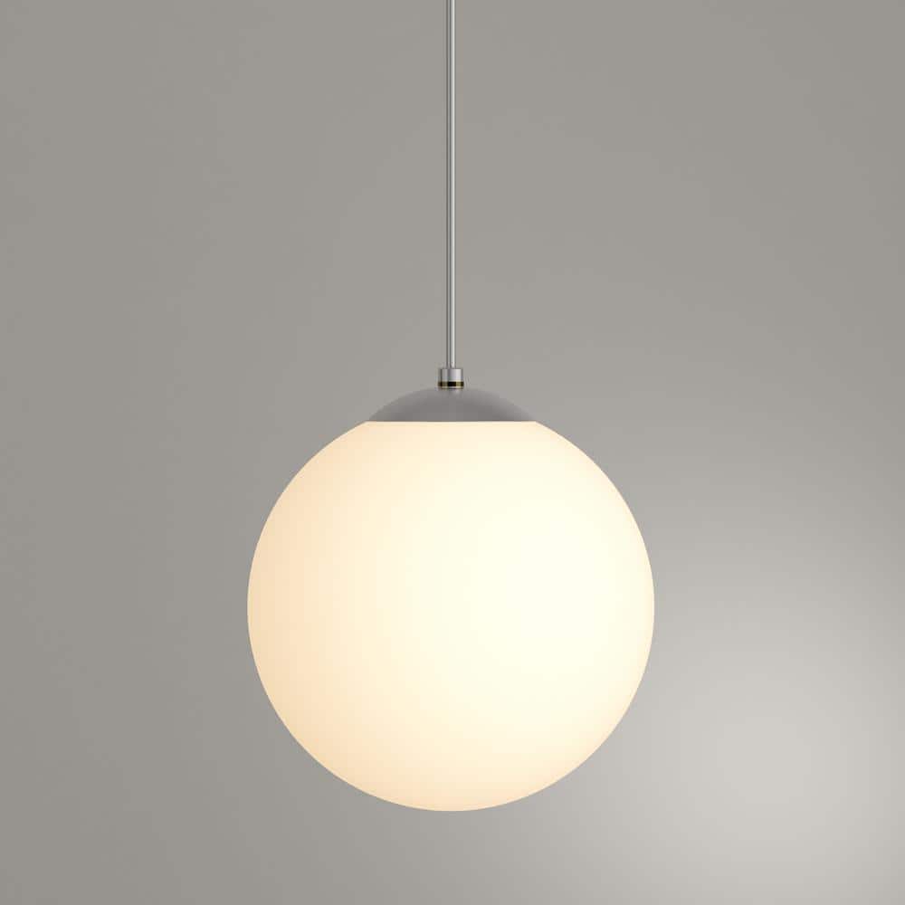 Satin White Glass Globe Pendant Light