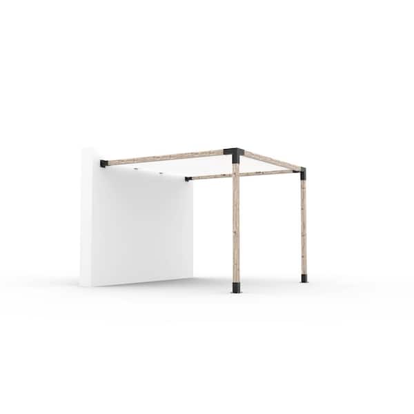 TOJA GRID 10 ft. L x 10 ft. W Wall Mount Pergola Kit with White Shade