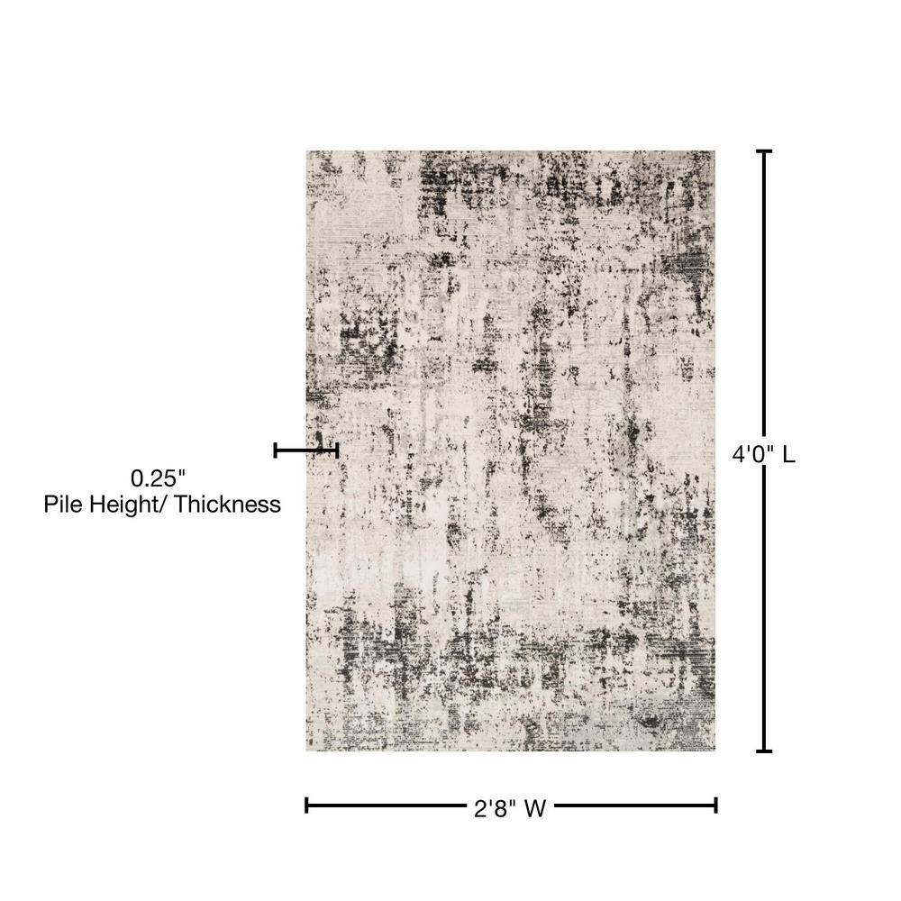 Abstract Silver Graphite 32" x 48" Stain-Resistant Accent Rug