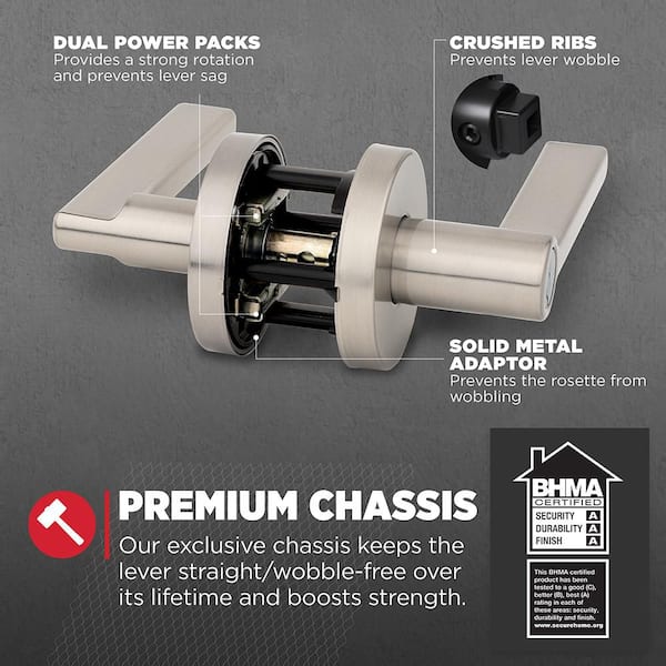 Kwikset Halifax Satin Nickel Keyed Entry Round Door Handle