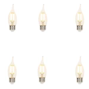 40-Watt Equivalent CA11 Dimmable Filament LED Light Bulb Soft White Light (6-Pack)
