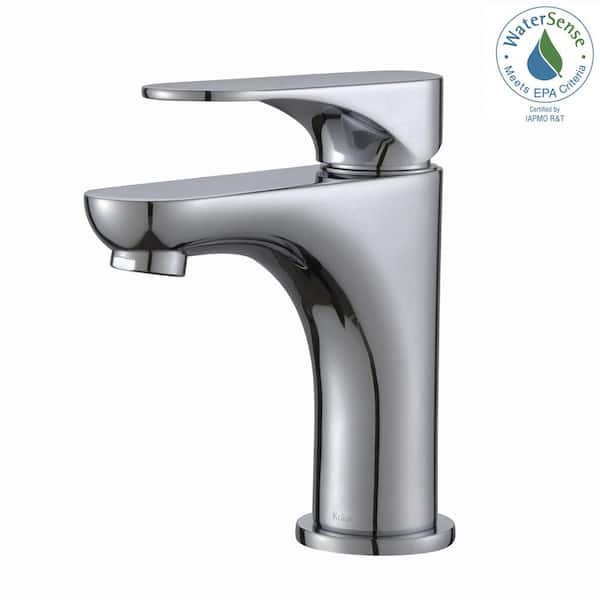 KRAUS Aquila Single Hole Single-Handle Basin Bathroom Faucet in Chrome