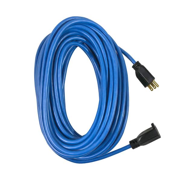 50 ft. 12/3 Medium Duty Cold Weather Indoor/Outdoor Extension Cord, Blue