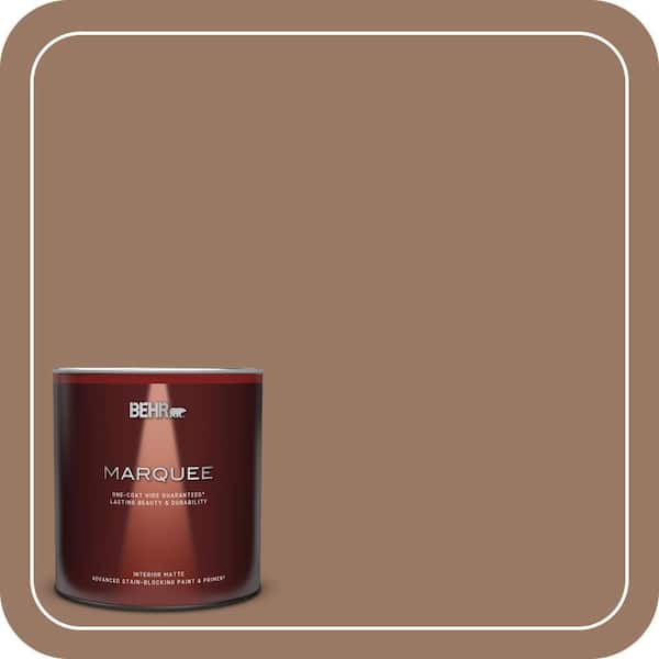 BEHR MARQUEE 1 qt. #250F-5 Fudge Bar Matte Interior Paint & Primer