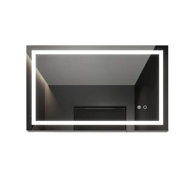 Unbranded 40 in. W x 24 in. H LED Lighted Bathroom Wall Mounted Mirror with Dimmer Function