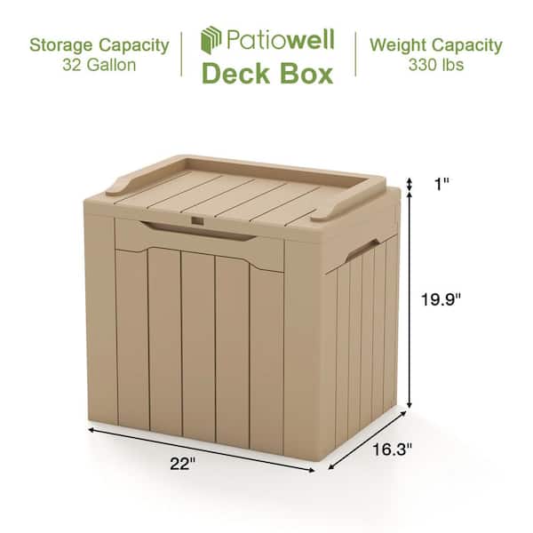 Keter Urban 30 Gallon Deck Box Outdoor Storage Table