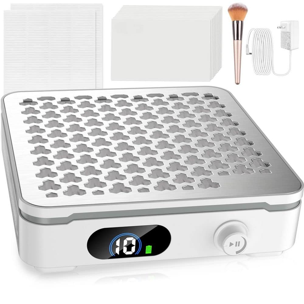 1000PA Cordless Nail Salon 10-Speed Dust Collector Machine, Nail Dust Brush in White for Acrylic Nails, Salon (1-Pack) price history on PriceWatchPro