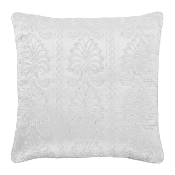 Unbranded Lincoln White Polyester 18 in. Square Decorative Throw Pillow