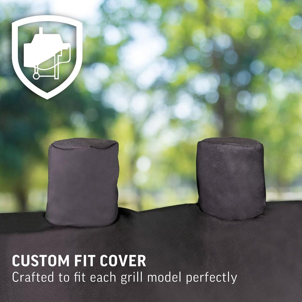 Black Heavy-Duty PVC Grill Cover for Charcoal Grills